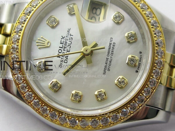 Datejust 28mm 279179 SS/YG APSF Best Edition White MOP Dial Crystals Markers on SS/YG Jubilee Bracelet NH05 - Image 6