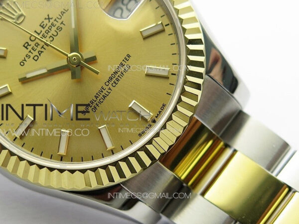 DateJust 31mm 178271 SS/YG APSF Best Edition YG Dial Sticks Markers on Oyster Bracelet A2824 - Image 6