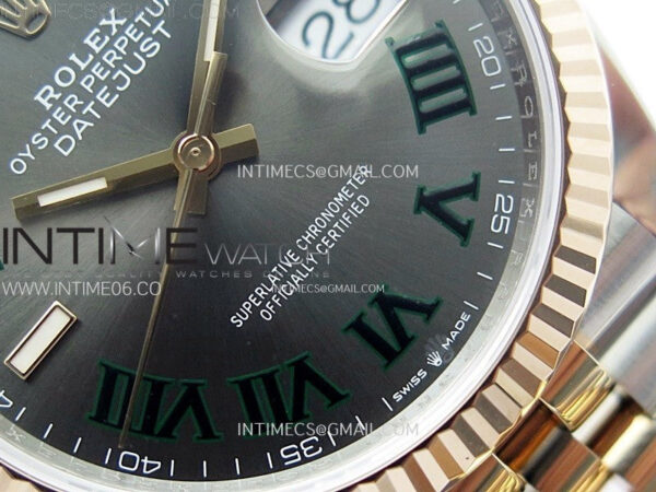 DateJust 36 SS 126231 904L SS/RG VSF 1:1 Best Edition Gray Dial Roman Markers on Jubilee Bracelet VS3235 - Image 6