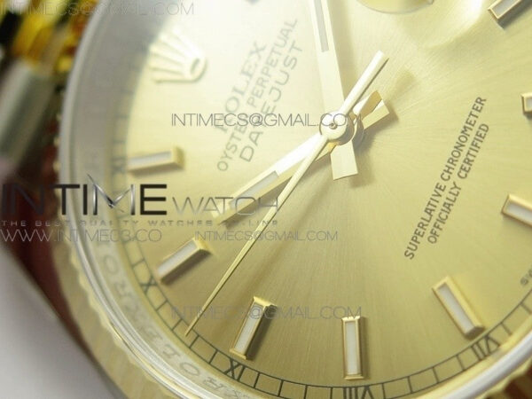 DateJust 36 SS/YG 126233 ARF 1:1 Best Edition YG Dial Stick Markers on SS/YG Jubilee Bracelet SH3135 - Image 5