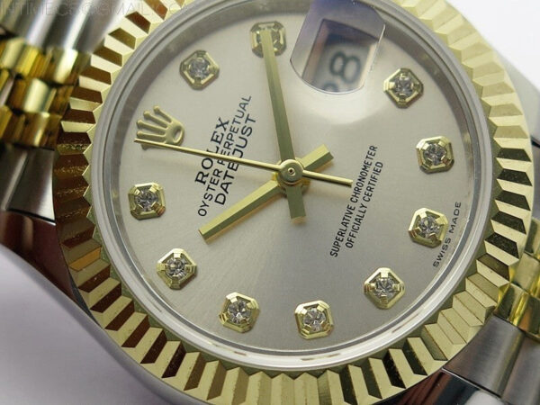 Datejust 28mm 279173 SS/YG BP Best Edition Silver Crystals Markers Dial on SS/YG Jubilee Bracelet ETA2671 - Image 6