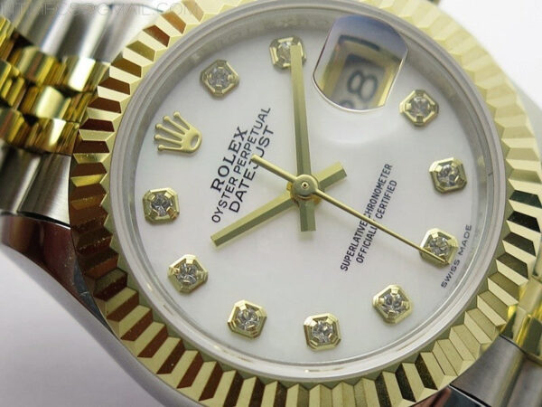 Datejust 28mm 279173 SS/YG BP Best Edition White MOP Crystals Markers Dial on SS/YG Jubilee Bracelet ETA2671 - Image 6