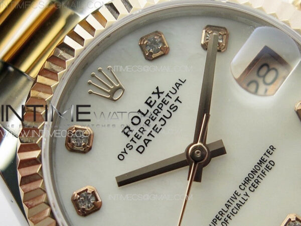 DateJust 31mm 72610 SS/RG APSF Best Edition White MOP Dial Crystals Markers on Oyster Bracelet A2824 - Image 6