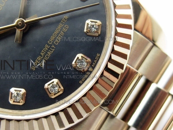 Datejust 31mm 278275 RG BP Best Edition MOP Black Crystal Markers Dial on RG President Bracelet - Image 5