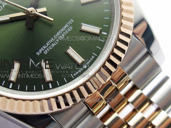 Datejust 36mm 116231 SS/RG BP 1:1 Best Edition Green Dial Stick Markers On SS/RG Jubilee Bracelet A2824 - Image 6