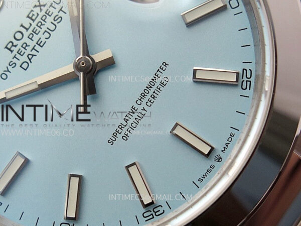 DateJust 41 126300 SS BP 1:1 Best Edition Ice Blue Dial on Oyster Bracelet - Image 6