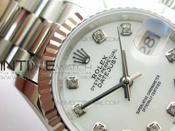 DateJust 28mm SS BP Best Edition White MOP Dial on SS Bracelet ETA2671 - Image 6