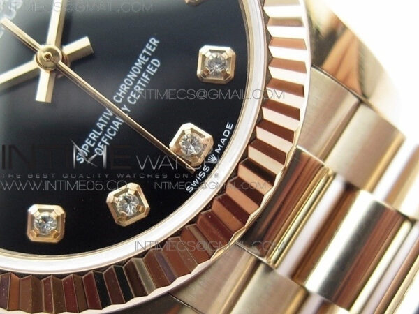Datejust 31mm 278275 RG BP Best Edition Black Crystal Markers Dial on RG President Bracelet - Image 6