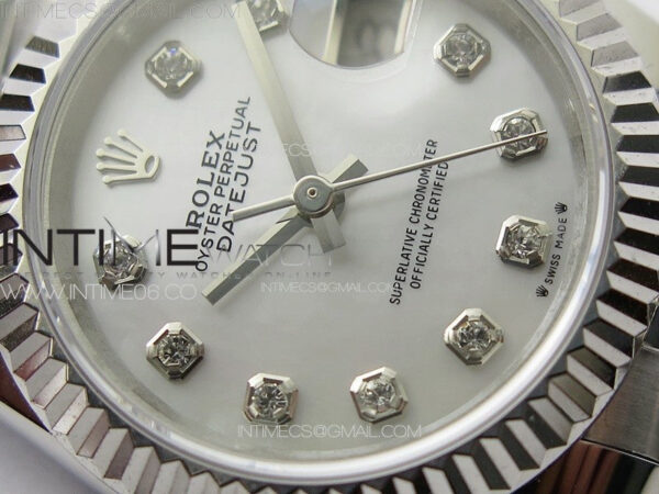 Datejust 28mm 279179 SS APSF Best Edition Silver Dial Crystals Markers on SS Jubilee Bracelet NH05 - Image 6