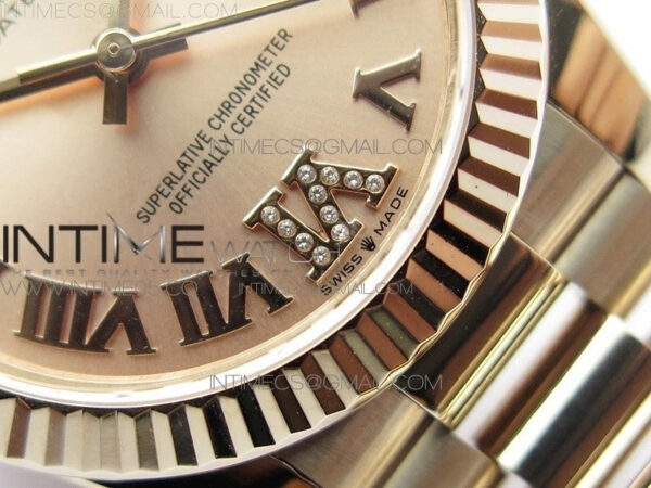Datejust 31mm 278275 RG BP Best Edition RG Roman Markers Dial @6 Dia on RG President Bracelet - Image 6