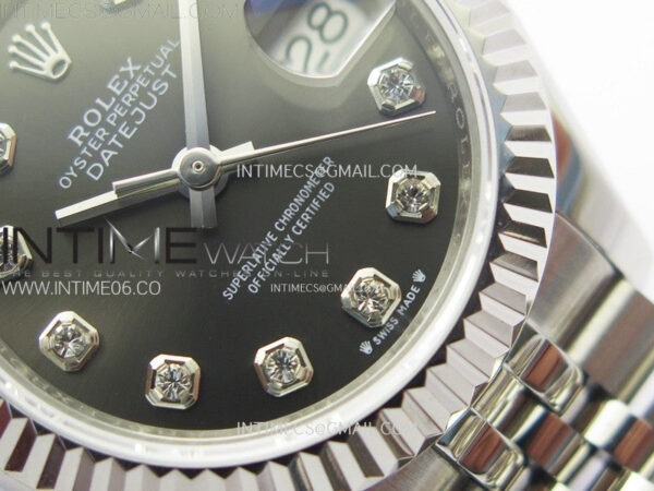 Datejust 28mm 279179 SS APSF Best Edition Gray Dial Crystals Markers on SS Jubilee Bracelet NH05 - Image 6