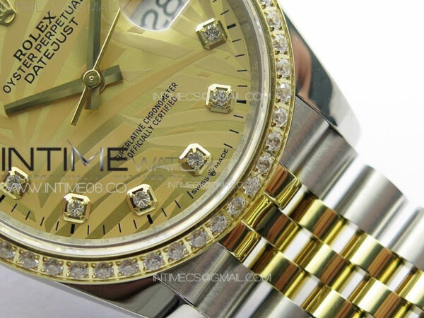 DateJust 36 SS/YG 126234 Diamonds Bezel JDF 1:1 Best Edition New YG Dial on Jubilee SS/YG Bracelet - Image 6