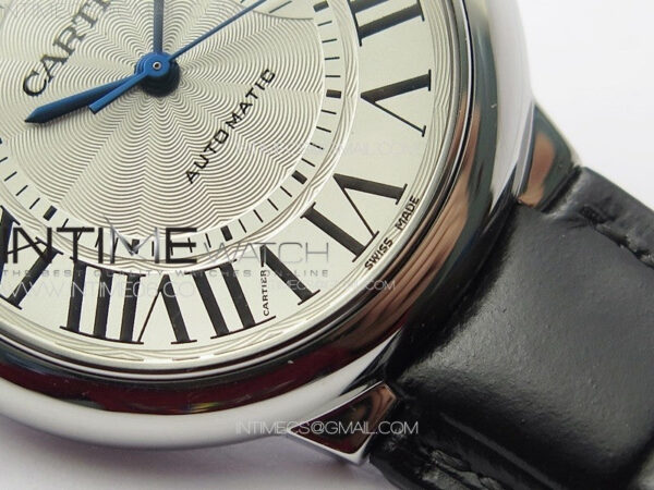 Ballon Bleu 36mm SS K3F 1:1 Best Edition White Textured Dial on Black Leather Strap A076 - Image 6
