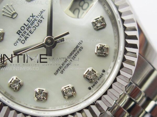 Datejust 28mm 279179 SS APSF Best Edition White MOP Dial Crystals Markers on SS Jubilee Bracelet NH05 - Image 5