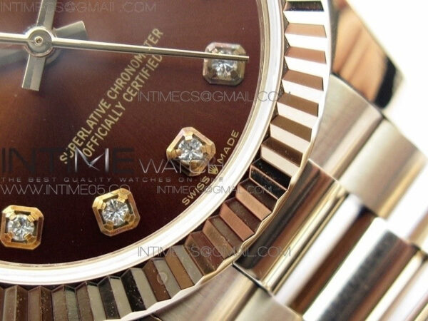 Datejust 31mm 278275 RG BP Best Edition Brown Crystal Markers Dial on RG President Bracelet - Image 6