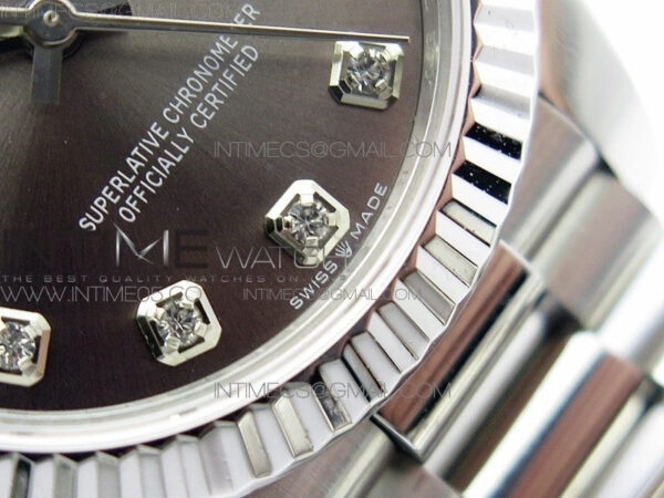 Datejust 31mm 278275 SS BP Best Edition Gray Crystals Markers Dial on SS President Bracelet - Image 6