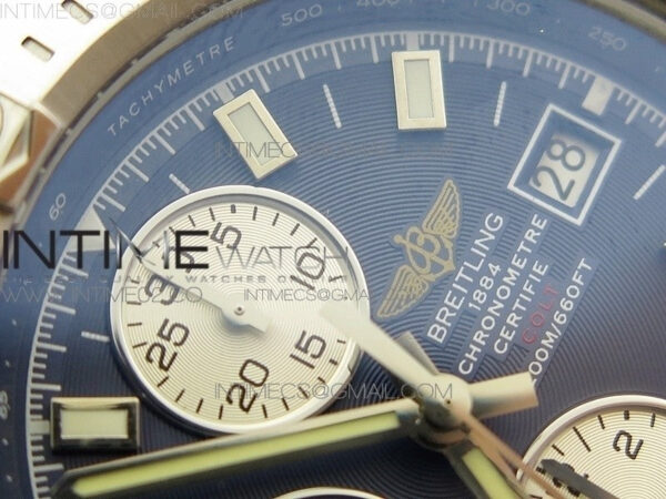 Challenger Chronograph SS Blue Dial on Rubber Strap A7750 (Free rubber strap) - Image 6