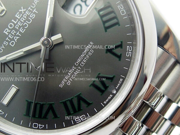 DateJust 36 SS 126200 904L Steel VSF 1:1 Best Edition Gray Dial Roman Markers on Jubilee Bracelet VS3235 - Image 6