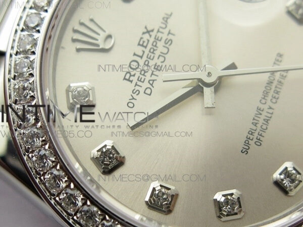 Datejust 31mm 278275 SS Crystal bezel BP Best Edition Silver Dial(@6 Crystal Marker) on SS President Bracelet - Image 6