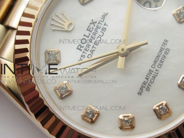 Datejust 31mm 278275 RG BP Best Edition White Crystal Markers Dial on RG President Bracelet - Image 6