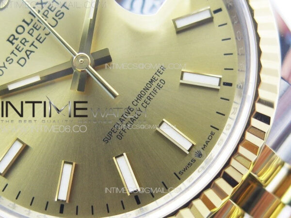 DateJust 36 904L SS/YG 126233 VSF 1:1 Best Edition Gold Stick Dial on Jubilee Bracelet VS3235 - Image 6