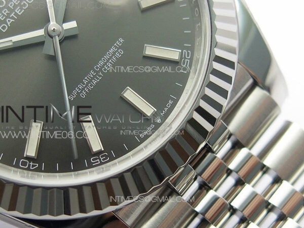 DateJust 41 126334 Clean 1:1 Best Edition 904L Steel Gray Stick Dial on Jubilee Bracelet VR3235 - Image 6