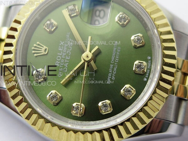 Datejust 28mm 279179 SS/YG APSF Best Edition Green Dial Crystals Markers on SS/YG Jubilee Bracelet NH05 - Image 6
