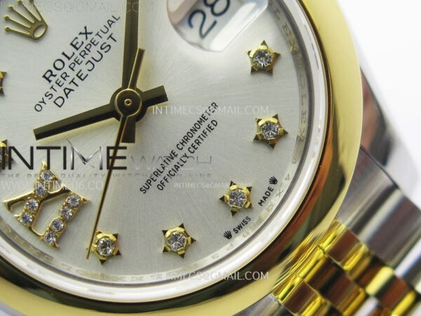 Datejust 28mm 279173 Smooth Bezel SS/YG APSF Best Edition White MOP Dial Star Crystals Markers on Jubilee Bracelet NH05 - Image 6