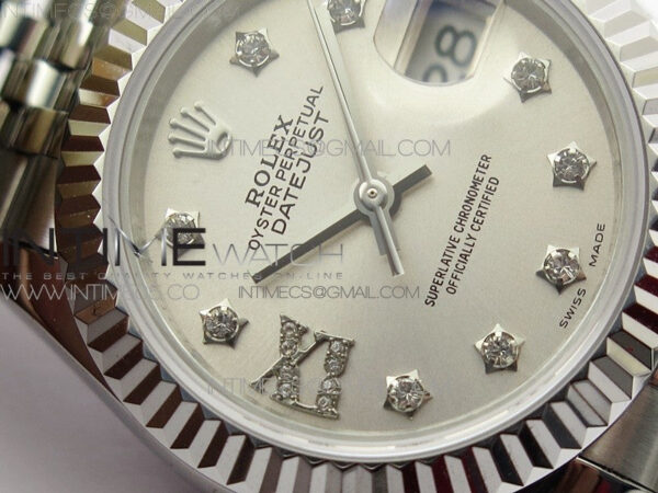 Datejust 28mm 279174 SS BP Best Edition Silver Star Crystal Markers Dial on SS Jubilee Bracelet ETA2671 - Image 6