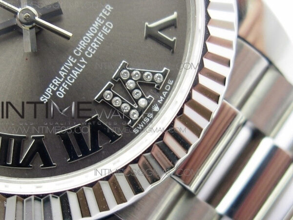 Datejust 31mm 278275 SS BP Best Edition Gray Roman Markers Dial(@6 Crystal Makrer) on SS President Bracelet - Image 5