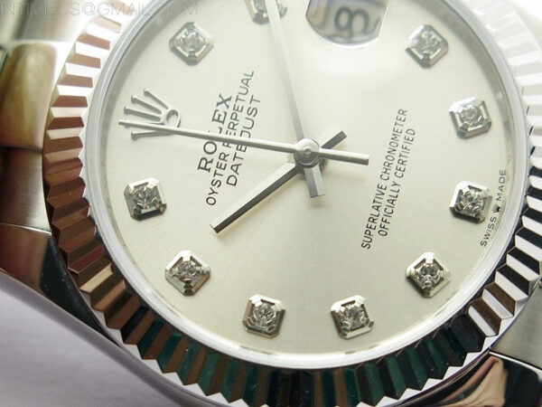 Datejust 31mm 278273 SS BP Best Edition Silver Crystals Markers Dial on Oyster Bracelet - Image 6