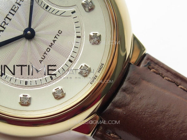 Ballon Bleu 36mm RG K3F 1:1 Best Edition White Textured Dia Markers Dial On Black Leather Strap A076 - Image 6