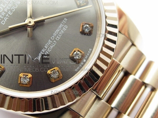 Datejust 31mm 278275 RG BP Best Edition Gray Crystal Markers Dial on RG President Bracelet - Image 5
