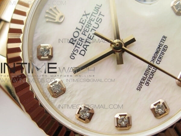 Datejust 31mm 278275 RG BP Best Edition White MOP Crystal Markers Dial on RG President Bracelet - Image 7