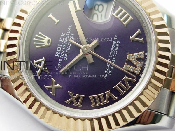 Datejust 28mm 279179 SS/RG APSF Best Edition Blue Dial Roman Markers on SS/RG Jubilee Bracelet NH05 - Image 6