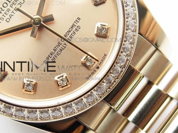 Datejust 31mm 278275 RG Dia Bezel BP Best Edition RG Crystal Markers Dial on RG President Bracelet - Image 6
