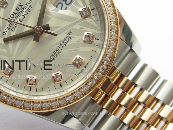 DateJust 36 SS/YG 126231 Diamonds Bezel JDF 1:1 Best Edition New Silver Dial on Jubilee SS/YG Bracelet - Image 5