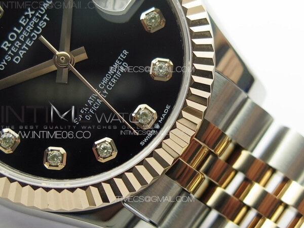 DateJust 31mm 178271 SS/RG APSF Best Edition Black Dial Crystal Markers on Jubilee Bracelet A2824 - Image 6