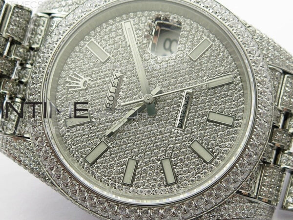 DateJust 41 126334 Full Paved Diamonds BP Best Edition Diamonds Dial Stick Markers on Jubilee Bracelet A2824 - Image 6