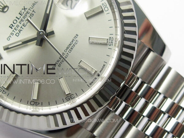 DateJust 41 126334 Clean 1:1 Best Edition 904L Steel Silver Stick Dial on Jubilee Bracelet VR3235 - Image 6