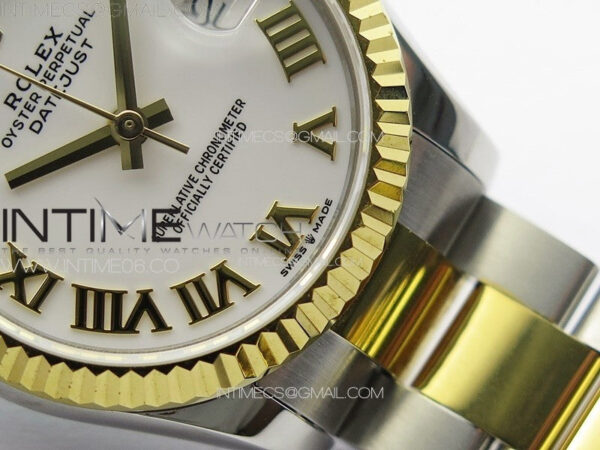 DateJust 31mm 178271 SS/YG APSF Best Edition White Dial Roman Markers on Oyster Bracelet A2824 - Image 6