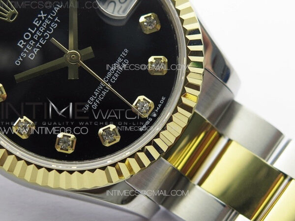 DateJust 31mm 178271 SS/YG APSF Best Edition Black Dial Crystal Markers on Oyster Bracelet A2824 - Image 6