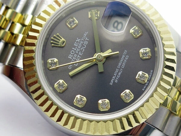 Datejust 28mm 279173 SS/YG BP Best Edition Gray Crystals Markers Dial on SS/YG Jubilee Bracelet ETA2671 - Image 6