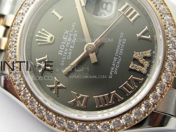 Datejust 28mm 279179 SS/RG APSF Best Edition Gray Dial Roman Markers on SS/RG Jubilee Bracelet NH05 - Image 6