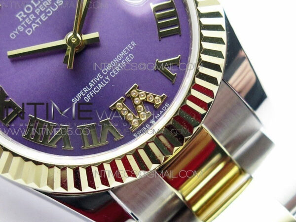 Datejust 31mm 278273 SS/YG BP Best Edition Purple Roman Markers Dial on SS/YG Oyster Bracelet - Image 6