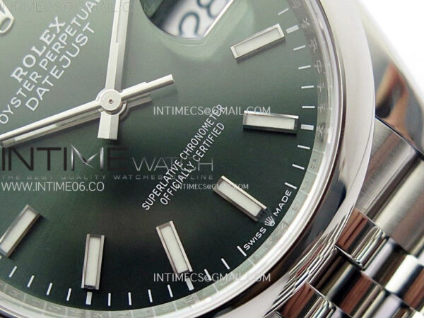 DateJust 36 SS 126200 904L Steel VSF 1:1 Best Edition Green Dial Sticks Markers on Jubilee Bracelet VS3235 - Image 6