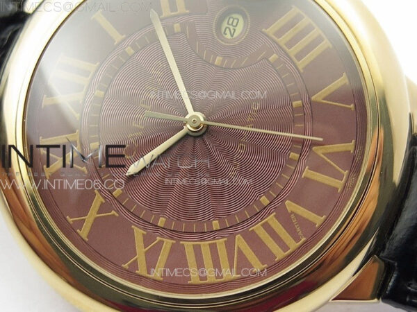 Ballon Bleu 42mm RG K3F 1:1 Best Edition Brown Texture Dial on Brown Leather Strap A2824 - Image 6