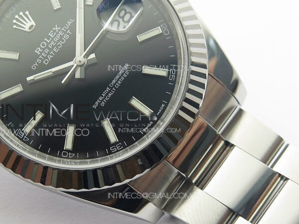 DateJust 41 126334 Clean 1:1 Best Edition 904L Steel Black Stick Dial on Oyster Bracelet VR3235 - Image 5