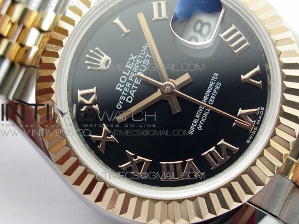 Datejust 28mm 279173 SS/RG BP Best Edition Black Roman Markers Dial on SS/RG Jubilee Bracelet ETA2671 - Image 6