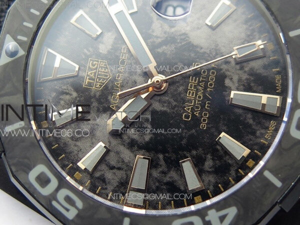 Aquaracer Calibre 5 PVD 41mm TARF 1:1 Best Edition Carbon/RG Dial on Black Nylon Strap SW200 - Image 6
